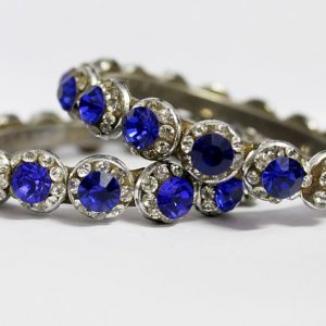 Blue Trilliant-shaped Gem Stone Bangles