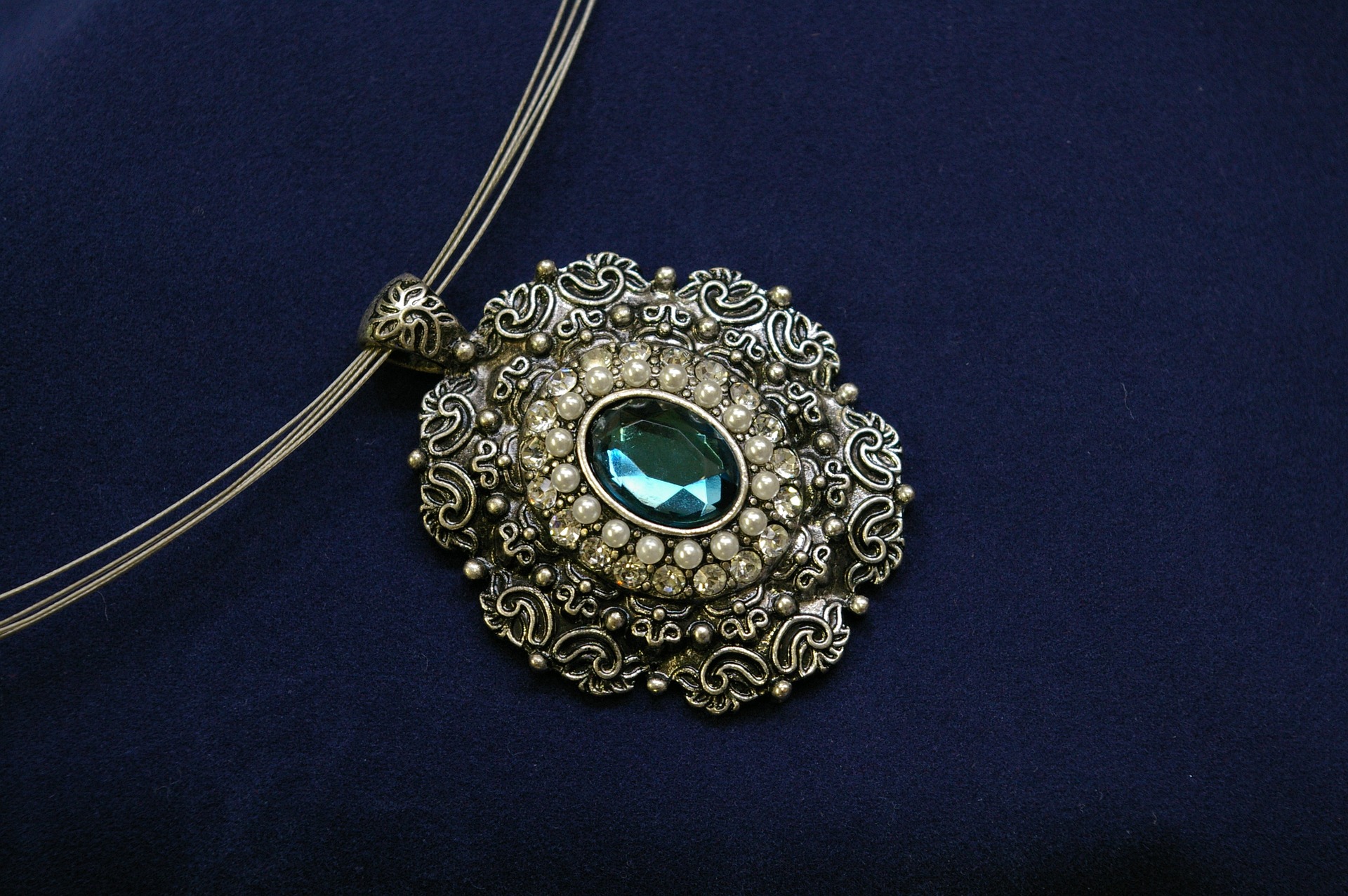 Rare Necklace with Gem Stone Pendant
